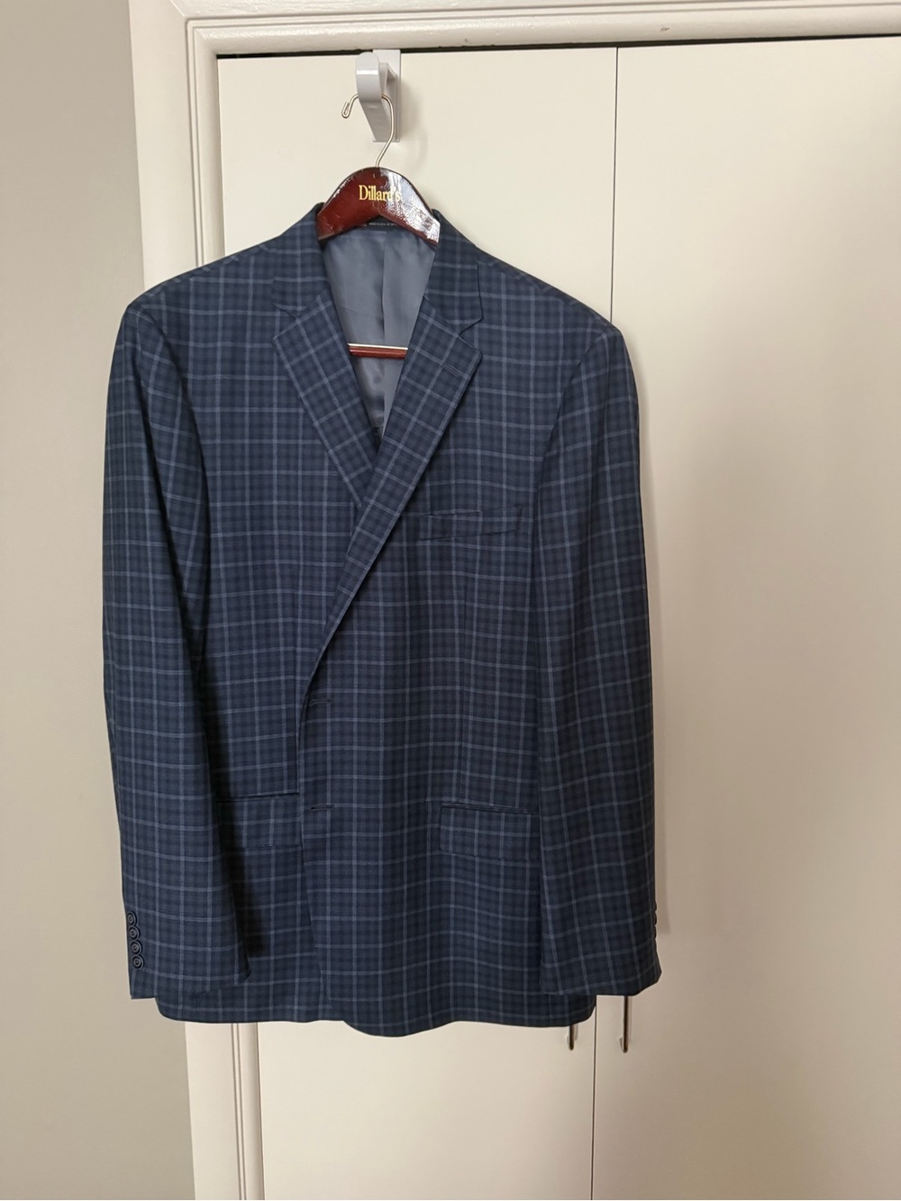 Hart Schaffner Marx Blue Windowpane Sport Coat